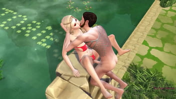 Preview 2 of Yum Story Urdu Font - Sims 4 Innocent blonde fucked by a stranger on an island by the pool,  my real voice