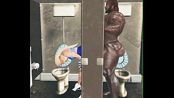 Preview 2 of Manki Sex - very lucky cheerleader gets to suck off james harrison in stadium restroom gloryhole