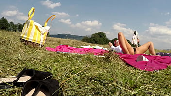 Preview 3 of Lonley Home - Twister Girls in the Wild T-shirt and Thong Lace Panties Outdoors