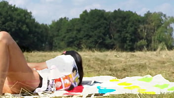 Preview 1 of Lonley Home - Twister Girls in the Wild T-shirt and Thong Lace Panties Outdoors