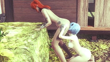 Preview 3 of Blazers Mom - Get into that waifu,  shinji! (Asuka Shikinami and Rei Q Ayanami making sweet love in hot lesbian sex)