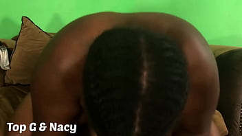 Preview 3 of Oil Tatooo - Natural Tits Thick Ebony Spreads Her Legs for a Big Black Cock, I lied that I won&rsquo_t creampie inside but I did.