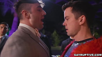 Preview 2 of Stepmomcom Bbc - A free-spirited guest has arrived,  Kenny. He&#039_s a party boy and one of the guests,  a man-for-hire Sebastian offers him a free taste of his cock.