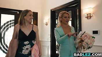 Preview 1 of Sunny Leone Xxx Hd 2in1 Girl - Tiny lesbian MILFs wedding planning turns into anal with strapon