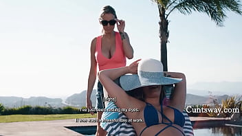 Preview 1 of Perverted Housewife Pissing - Sun-soaked Swap,  Oh What a Day - Kenzie Taylor,  Desiree Dulce | Cuntsway
