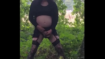 Preview 1 of Sekindo Nessia - after running away in the last video he was seen again that day playing with his cock in the woods as he shoots a long cumshot part 2