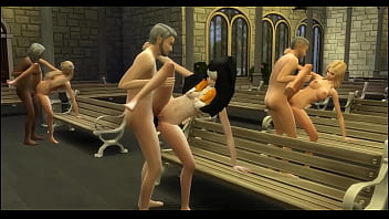 Preview 3 of Japan Mom Mature - Religion Perversa de Padres Cat&oacute_licos enga&ntilde_an y Se Follan a las Nuevas Inocentes ense&ntilde_andoles las consecuencias del pecado En El Templo 3D Porn Hentai