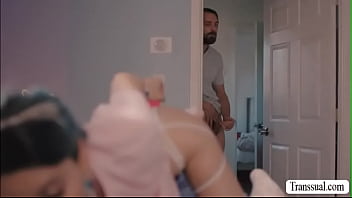 Preview 2 of Mature Tugs - Busty trans woman analed by tipsy boyfriend