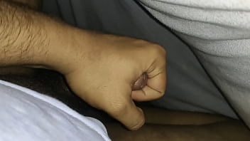 Preview 2 of Sunny Lione And Dog Animals - Wanking Huge dick under blanket
