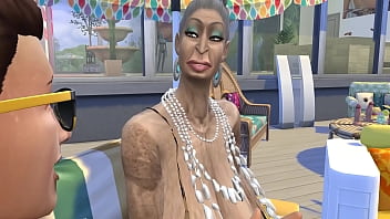 Preview 1 of Shemale Nailscratching - GRANNY TREAT 2 - When the cuckolds are away the old tarts will play - Sims 4