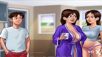 Preview 1 of Taking Cock N Balls Same Time - SummertimeSaga - Pregnant caresses her breasts E3 #77