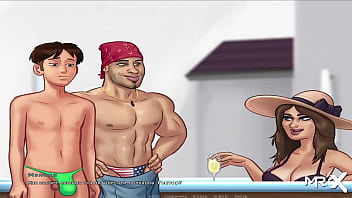 Preview 2 of Wife Massage Seduction Surprise - SummertimeSaga - Man Dancing near the Jacuzzi for a Beautiful Girl E3 #74