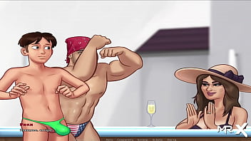 Preview 3 of Wife Massage Seduction Surprise - SummertimeSaga - Man Dancing near the Jacuzzi for a Beautiful Girl E3 #74