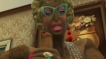 Preview 4 of Erkis - GRANNY TREAT 1 - Posh Grannies Sucking Young Cocks - Sims 4