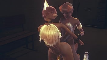 Preview 3 of Led Dildo - Furry Yaoi - Fox does 69 with dog boy then fucks him twice in an alley - Anime Manga Asian Japanese Game Porn Gay