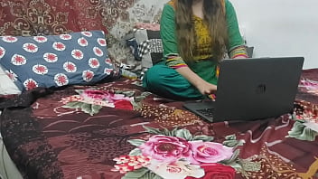 Preview 1 of Xncxx 1 - indian stepsister caught watching porn on laptop by her stepbrother and fucked in all holes with clear hindi voice full dirty talking