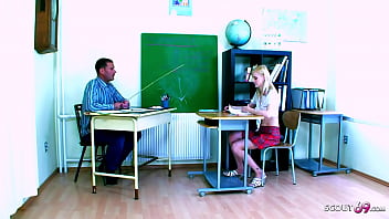 Preview 1 of Bday Paraty - Teacher Seduce Skinny Teen in Uniform to Fuck in Classroom