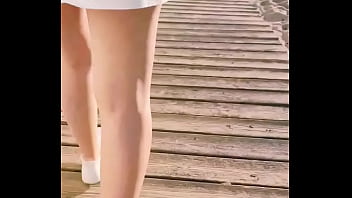 Preview 1 of Pyasi Girl Grup - walking around with a dildo in her pussy