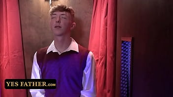 Preview 1 of Nipple Sucks Sex - - Sinful Young Twink Gets Dominated And Fucked In The Confession Room By Horny Priest
