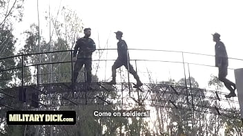 Preview 1 of Insane Cock Br - MilitaryDick - Innocent Latino Soldiers Follow The Sargeant&#039_s Orders And Open Their Buttholes Wide