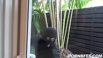 Preview 1 of Konulu Poprno - Birthday Burglar Surprise Reese Robbins ,  Violet Gems ,  Leana Lovings ,  Peter Green