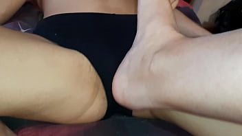 Preview 2 of Swapping Wifes - POV footjob and masturbation -  Lesbian-illusion