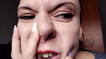 Preview 1 of Sunny Leon 2019 - Picking my fat nose and blowing out my snot | Close up nose fetish