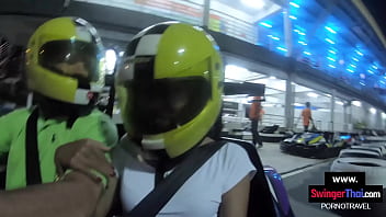 Preview 2 of Bold Ilokano - Go karting with big ass Thai teen amateur girlfriend and horny sex after