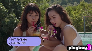 Preview 1 of Malake Dede Sabog - Petite Asian lesbians Kit Rysha and Cara Pin passion posed in the pool