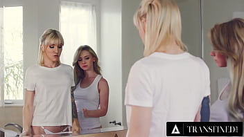 Preview 1 of Full Hd X Xxxxxxxxxxxx Sexxxx - TRANSFIXED - Busty Blonde Trans Babe Lena Moon Has A Romantic Evening With Athena Rayne