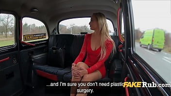 Preview 1 of Crotchless Milf - Blonde British Bimbo Flashes For A Taxi Ride