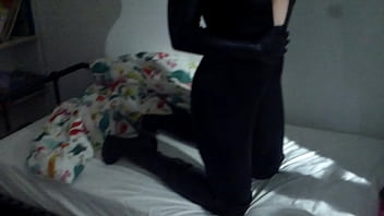 Preview 1 of A Issue - Fucking my hot wife in her wet look catsuit