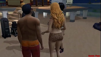 Preview 2 of Xxxvieo T - Bleach en la Playa Ichigo se Folla Fuertemente a la Hermosa Rangiku Buen&iacute_sima Anime Hentai   Tits Job Follame mis Grantes Tetas soy tu deposito de leche