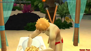 Preview 3 of Xxxvieo T - Bleach en la Playa Ichigo se Folla Fuertemente a la Hermosa Rangiku Buen&iacute_sima Anime Hentai   Tits Job Follame mis Grantes Tetas soy tu deposito de leche