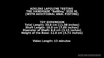 Preview 1 of Aunty Sex Mom Xx Animals - Adeline Lafouine Testing The Handmade Balldog Size XL Fuck Machine (With Additional Anal Fisting) TWT178