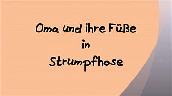 Preview 1 of Polec Xxx Vedeo - Oma in Strumpfhose spielt mit ihren Nylonf&uuml_&szlig_en