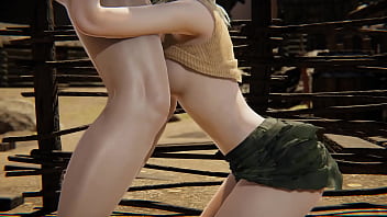 Preview 2 of One Girl Six Boy - Resident Evil 4 - Ashley Graham sucks and swallows cum