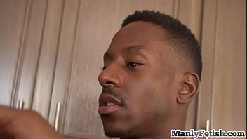Preview 2 of Bbw Pub4 - Black athletic stud doll asslicked in kitchen couple