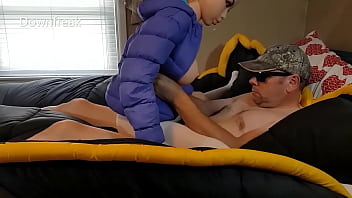 Preview 2 of Lea Ghoti - Long Version 38min. Elf Sex Doll gets Fucked Good by Down Jacket Fetish Guy. Titty Fucking.