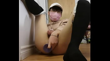 Preview 3 of Dog Girls Xvideos6 - Asian Sissy Femboy Anal and Cum in Knee Socks