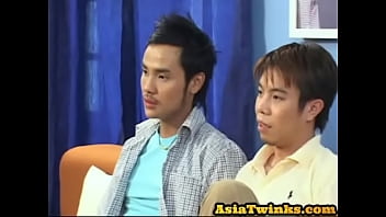Preview 2 of Fastest Fucking Full Hd - Slim Asian bottom jerking his dong while having amateur sex