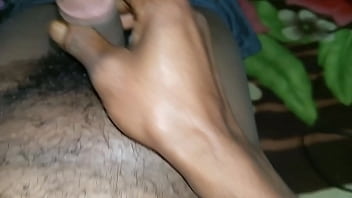 Preview 1 of Upskirt Shaved - My husband cumshot using his hand,  when iam not in house