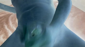 Preview 3 of D Videos - Alien fantasy playing with my big blue cock and orgasm - Part 4