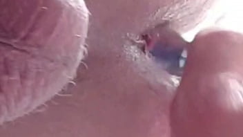 Preview 3 of French Fick - Fucking my ass with my glass dildo toy. Feeing it pumping in and out and showing you close up