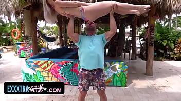 Preview 2 of Sultans Sex - Exxxtra Small - Petite Blondie In Mini Bikini Fucked Hard Outdoor