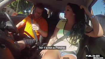 Preview 2 of Pyure Desi - Chubby eurobabe sucks off driving tutor before car sex
