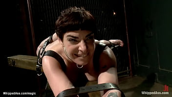 Preview 3 of Cum Dine With Me - Locked in wooden stock lesbian whipped