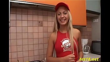 Preview 1 of Students Teenage - Blonde Alina likes to masturbate with a marital-device