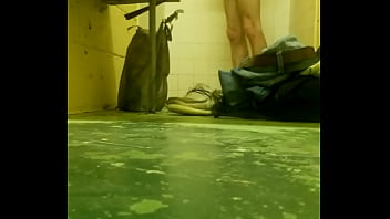 Preview 1 of Hausa Sex Blue Film - Guy with massive dick spied showering