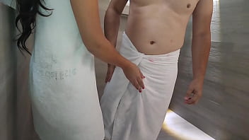 Preview 2 of Police On Duty - stepfather fucks his stepdaughter in a hotel bathroom in doggy position and records her up close